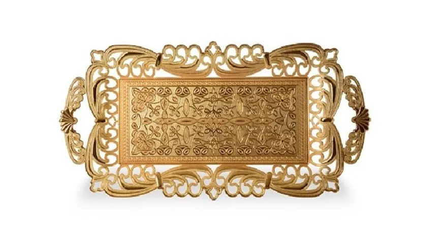 Ornate ottoman serving platters golden details